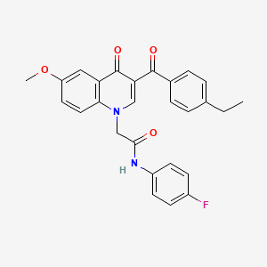 2-(3-(4-ethylbenzoyl)-6-methoxy-4-oxoquinolin-1(4H)-yl)-N-(4-fluorophenyl)acetamide