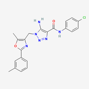 5-amino-N-(4-chlorophenyl)-1-{[5-methyl-2-(3-methylphenyl)-1,3-oxazol-4-yl]methyl}-1H-1,2,3-triazole-4-carboxamide