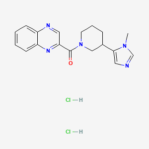 molecular formula C18H21Cl2N5O B2559132 [3-(3-Methylimidazol-4-yl)piperidin-1-yl]-quinoxalin-2-ylmethanone;dihydrochloride CAS No. 2310098-62-3