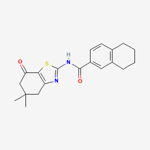 molecular formula C20H22N2O2S B2559134 N-(5,5-dimethyl-7-oxo-4,5,6,7-tetrahydro-1,3-benzothiazol-2-yl)-5,6,7,8-tetrahydronaphthalene-2-carboxamide CAS No. 681167-12-4