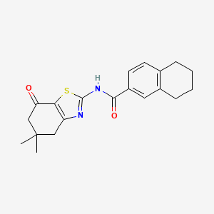 molecular formula C20H22N2O2S B2559134 N-(5,5-dimethyl-7-oxo-4,5,6,7-tetrahydrobenzo[d]thiazol-2-yl)-5,6,7,8-tetrahydronaphthalene-2-carboxamide CAS No. 681167-12-4