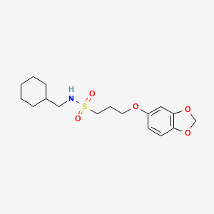 molecular formula C17H25NO5S B2559136 3-(benzo[d][1,3]dioxol-5-yloxy)-N-(cyclohexylmethyl)propane-1-sulfonamide CAS No. 946286-34-6
