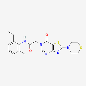 molecular formula C20H23N5O2S2 B2559137 N-(2-ethyl-6-methylphenyl)-2-(7-oxo-2-thiomorpholinothiazolo[4,5-d]pyrimidin-6(7H)-yl)acetamide CAS No. 1223834-91-0