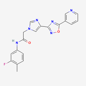 molecular formula C19H15FN6O2 B2559139 N-(3-fluoro-4-methylphenyl)-2-{4-[5-(pyridin-3-yl)-1,2,4-oxadiazol-3-yl]-1H-imidazol-1-yl}acetamide CAS No. 1251631-09-0