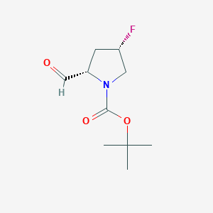 molecular formula C10H16FNO3 B2559140 tert-butyl (2S,4S)-4-fluoro-2-formylpyrrolidine-1-carboxylate CAS No. 441714-23-4
