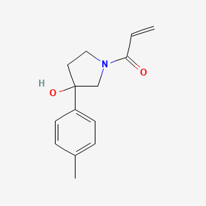 molecular formula C14H17NO2 B2559141 1-[3-Hydroxy-3-(4-methylphenyl)pyrrolidin-1-yl]prop-2-en-1-one CAS No. 2361658-06-0