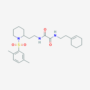 molecular formula C25H37N3O4S B2559155 N'-[2-(cyclohex-1-en-1-yl)ethyl]-N-{2-[1-(2,5-dimethylbenzenesulfonyl)piperidin-2-yl]ethyl}ethanediamide CAS No. 898407-04-0