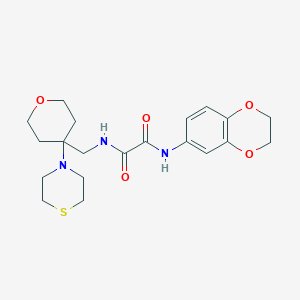 N'-(2,3-Dihydro-1,4-benzodioxin-6-yl)-N-[(4-thiomorpholin-4-yloxan-4-yl)methyl]oxamide