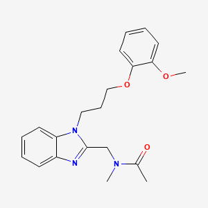 molecular formula C21H25N3O3 B2559167 N-({1-[3-(2-methoxyphenoxy)propyl]-1H-1,3-benzodiazol-2-yl}methyl)-N-methylacetamide CAS No. 924850-45-3