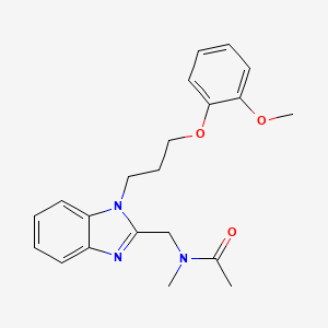 B2559167 N-({1-[3-(2-methoxyphenoxy)propyl]-1H-benzimidazol-2-yl}methyl)-N-methylacetamide CAS No. 924850-45-3