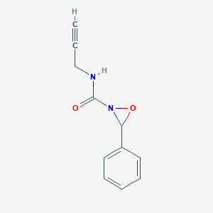 molecular formula C11H10N2O2 B2559189 3-Phenyl-N-prop-2-ynyloxaziridine-2-carboxamide CAS No. 2089058-15-9