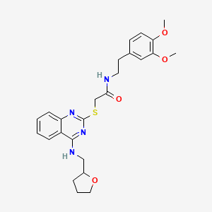 N-(3,4-dimethoxyphenethyl)-2-((4-(((tetrahydrofuran-2-yl)methyl)amino)quinazolin-2-yl)thio)acetamide