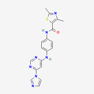 N-(4-((6-(1H-imidazol-1-yl)pyrimidin-4-yl)amino)phenyl)-2,4-dimethylthiazole-5-carboxamide