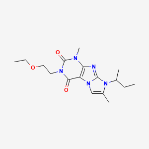 molecular formula C17H25N5O3 B2559198 8-(sec-butyl)-3-(2-ethoxyethyl)-1,7-dimethyl-1H-imidazo[2,1-f]purine-2,4(3H,8H)-dione CAS No. 915884-31-0