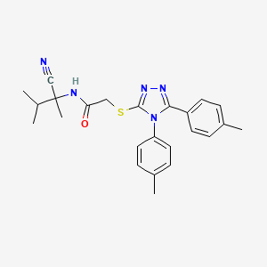 2-[[4,5-bis(4-methylphenyl)-1,2,4-triazol-3-yl]sulfanyl]-N-(2-cyano-3-methylbutan-2-yl)acetamide