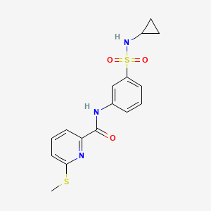 molecular formula C16H17N3O3S2 B2559237 N-[3-(Cyclopropylsulfamoyl)phenyl]-6-methylsulfanylpyridine-2-carboxamide CAS No. 2411269-29-7