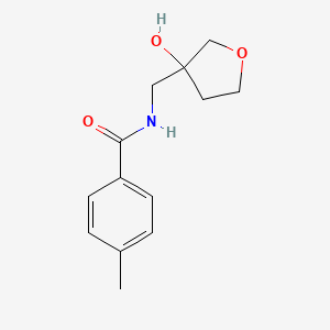 molecular formula C13H17NO3 B2559257 N-[(3-hydroxyoxolan-3-yl)methyl]-4-methylbenzamide CAS No. 1916689-16-1