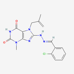 2-chlorobenzaldehyde [3-methyl-7-(2-methyl-2-propenyl)-2,6-dioxo-2,3,6,7-tetrahydro-1H-purin-8-yl]hydrazone