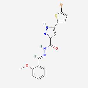 3-(5-bromothiophen-2-yl)-N'-[(E)-(2-methoxyphenyl)methylidene]-1H-pyrazole-5-carbohydrazide