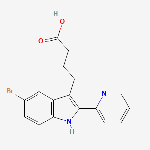 molecular formula C17H15BrN2O2 B2559303 4-[5-bromo-2-(pyridin-2-yl)-1H-indol-3-yl]butanoic acid CAS No. 890005-11-5