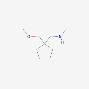molecular formula C9H19NO B2559310 1-(1-(Methoxymethyl)cyclopentyl)-N-methylmethanamine CAS No. 1566738-01-9
