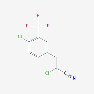 2-Chloro-3-[4-chloro-3-(trifluoromethyl)phenyl]propanenitrile