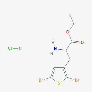 Ethyl 2-amino-3-(2,5-dibromothiophen-3-yl)propanoate;hydrochloride