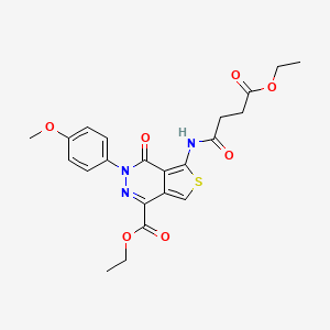 molecular formula C22H23N3O7S B2559381 Ethyl 5-[(4-ethoxy-4-oxobutanoyl)amino]-3-(4-methoxyphenyl)-4-oxothieno[3,4-d]pyridazine-1-carboxylate CAS No. 851951-68-3