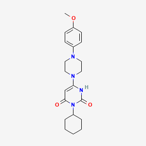 1-Cyclohexyl-6-hydroxy-4-(4-(4-methoxyphenyl)piperazino)-2(1H)-pyrimidinone
