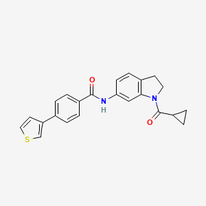 N-(1-(cyclopropanecarbonyl)indolin-6-yl)-4-(thiophen-3-yl)benzamide