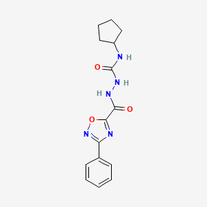 N-cyclopentyl-2-[(3-phenyl-1,2,4-oxadiazol-5-yl)carbonyl]hydrazinecarboxamide