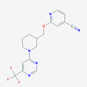 2-[[1-[6-(Trifluoromethyl)pyrimidin-4-yl]piperidin-3-yl]methoxy]pyridine-4-carbonitrile