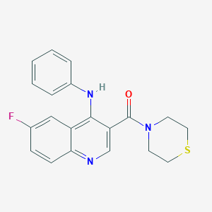 (6-Fluoro-4-(phenylamino)quinolin-3-yl)(thiomorpholino)methanone