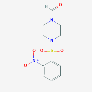 molecular formula C11H13N3O5S B2559451 4-(2-硝基苯基)磺酰基哌嗪-1-甲醛 CAS No. 866152-60-5