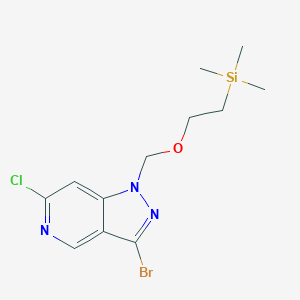 molecular formula C12H17BrClN3OSi B2559462 3-溴-6-氯-1-((2-(三甲基甲硅烷基)乙氧基)甲基)-1H-吡唑并[4,3-c]吡啶 CAS No. 2348512-74-1
