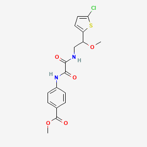 molecular formula C17H17ClN2O5S B2559466 Methyl 4-(2-((2-(5-chlorothiophen-2-yl)-2-methoxyethyl)amino)-2-oxoacetamido)benzoate CAS No. 2034258-36-9