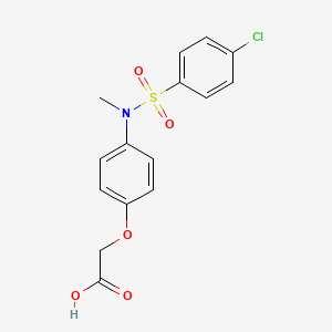 molecular formula C15H14ClNO5S B2559470 2-[4-(N-methyl4-chlorobenzenesulfonamido)phenoxy]acetic acid CAS No. 380342-61-0