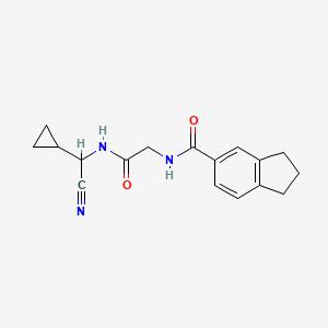 molecular formula C17H19N3O2 B2559478 N-[cyano(cyclopropyl)methyl]-2-[(2,3-dihydro-1H-inden-5-yl)formamido]acetamide CAS No. 1797204-26-2