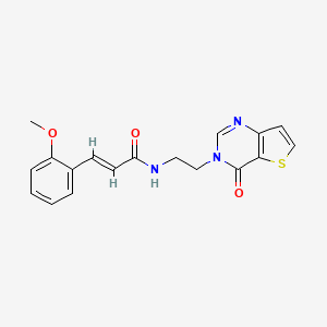molecular formula C18H17N3O3S B2559486 (E)-3-(2-methoxyphenyl)-N-(2-(4-oxothieno[3,2-d]pyrimidin-3(4H)-yl)ethyl)acrylamide CAS No. 1904646-37-2