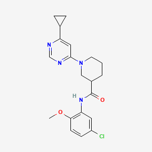 molecular formula C20H23ClN4O2 B2559487 N-(5-chloro-2-methoxyphenyl)-1-(6-cyclopropylpyrimidin-4-yl)piperidine-3-carboxamide CAS No. 1787918-23-3