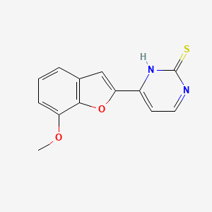 molecular formula C13H10N2O2S B2559497 4-(7-甲氧基-1-苯并呋喃-2-基)-2-嘧啶硫醇 CAS No. 692732-74-4