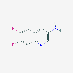molecular formula C9H6F2N2 B2559503 6,7-Difluoroquinolin-3-amine CAS No. 318684-82-1