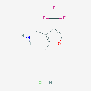 molecular formula C7H9ClF3NO B2559505 (2-Methyl-4-(trifluoromethyl)furan-3-yl)methanamine hydrochloride CAS No. 2241128-82-3