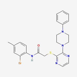 N-(2-bromo-4-methylphenyl)-2-{[3-(4-phenylpiperazin-1-yl)pyrazin-2-yl]sulfanyl}acetamide
