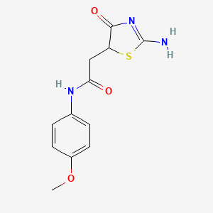 molecular formula C12H13N3O3S B2559527 2-(2-imino-4-oxo-1,3-thiazolidin-5-yl)-N-(4-methoxyphenyl)acetamide CAS No. 54819-74-8