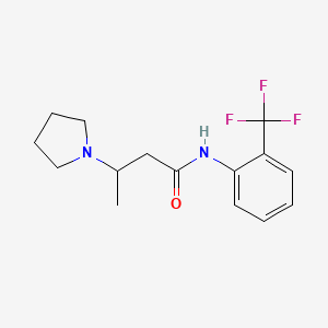 molecular formula C15H19F3N2O B2559529 3-(1-pyrrolidinyl)-N-[2-(trifluoromethyl)phenyl]butanamide CAS No. 478258-89-8
