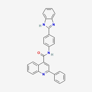 molecular formula C29H20N4O B2559532 N-(4-(1H-苯并[d]咪唑-2-基)苯基)-2-苯基喹啉-4-甲酰胺 CAS No. 477485-62-4