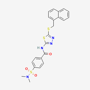 molecular formula C22H20N4O3S3 B2559533 4-(N,N-二甲基磺酰胺基)-N-(5-((萘-1-基甲基)硫代)-1,3,4-噻二唑-2-基)苯甲酰胺 CAS No. 868976-97-0