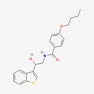 molecular formula C21H23NO3S B2559536 N-(2-(benzo[b]thiophen-3-yl)-2-hydroxyethyl)-4-butoxybenzamide CAS No. 2034406-07-8