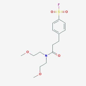 molecular formula C15H22FNO5S B2559539 4-[3-[Bis(2-methoxyethyl)amino]-3-oxopropyl]benzenesulfonyl fluoride CAS No. 2224189-64-2
